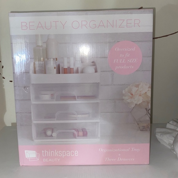 Thinkspace Beauty organizer 3 tier drawer vanity white 3 layer organization - Picture 2 of 4